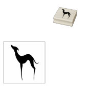 Italiaanse Greyhound Whippet Dog Elegant Silhouet Rubberstempel (Gestempeld)