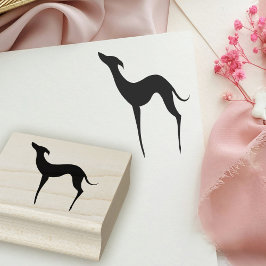 Italiaanse Greyhound Whippet Dog Elegant Silhouet Rubberstempel