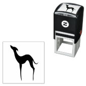 Italiaanse Greyhound Whippet Dog Silhouette Elegan Zelfinktende Stempel (In situ)