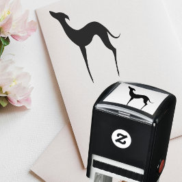 Italiaanse Greyhound Whippet Dog Silhouette Elegan Zelfinktende Stempel