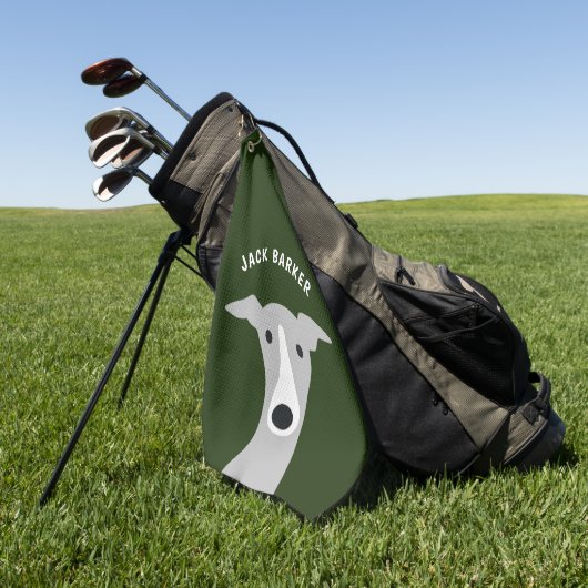 Italiaanse Greyhound Whippet Hond met aangepaste n Golfhanddoek (Groen)