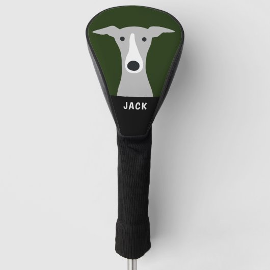 Italiaanse Greyhound Whippet Hond met aangepaste n Golfheadcover (Voorkant)