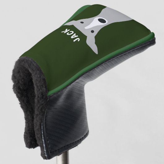 Italiaanse Greyhound Whippet Hond met aangepaste n Golfheadcover (3/4 voorkant)