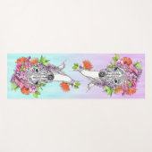 Italiaanse Greyhound Whippet hond Tekening Bloemen Yogamat (Voorkant (horizontaal))