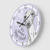 Italiaanse Greyhounddog Cute Funny Sketch Iggy tim Grote Klok (Hoek)