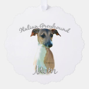 Italiaanse Greyhoundmam 2 Ornament Kaart
