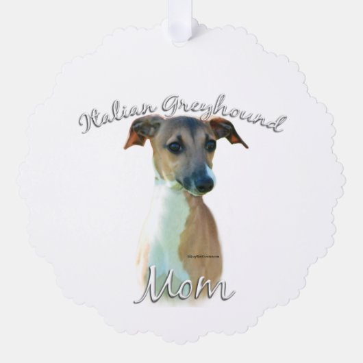 Italiaanse Greyhoundmam 2 Ornament Kaart (Voorkant)