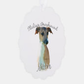 Italiaanse Greyhoundmam 2 Ornament Kaart (Rechts)