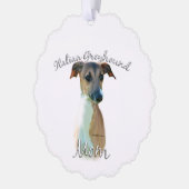 Italiaanse Greyhoundmam 2 Ornament Kaart (Links)