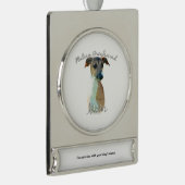Italiaanse Greyhoundmam 2 Verzilverd Banner Ornament (Rechts)