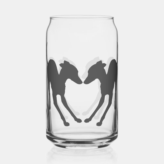 Italiaanse Greyhounds Blikvorm Glas (Achterkant)