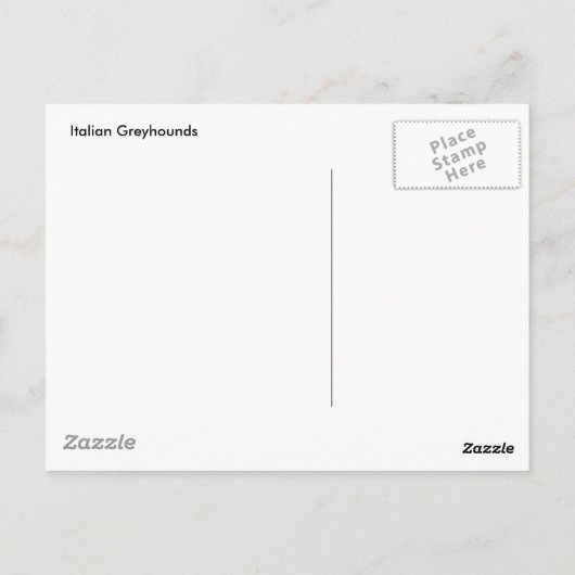 Italiaanse Greyhounds Briefkaart (Achterkant)