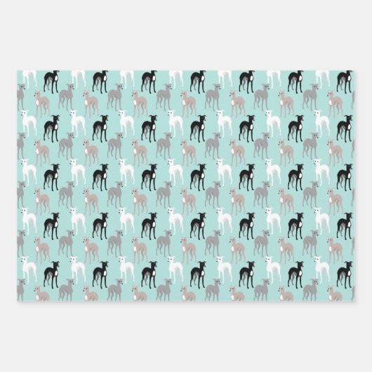 Italiaanse Greyhounds Cute Pattern Inpakpapier Vel (Voorkant 3)