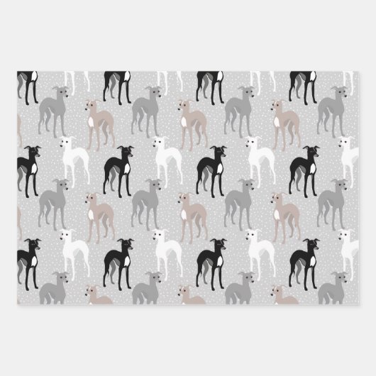 Italiaanse Greyhounds Cute Pattern Inpakpapier Vel (Voorkant 2)