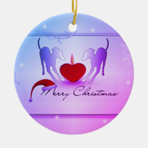 Italiaanse Greyhounds Merry Kerstmis Keramisch Ornament