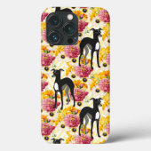 Italiaanse greyhounds of hippets met bloemen Case-Mate iPhone case (Achterkant)