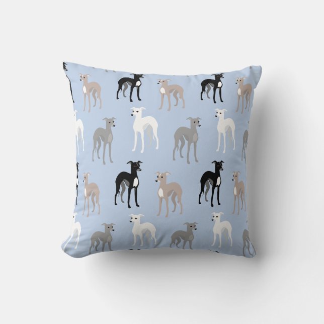 Italiaanse greyhounds of whippets Modern Aqua Acce Kussen (Voorkant)