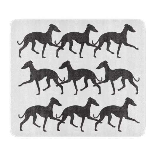 Italiaanse Greyhounds Silhouettes Snijplank (Voorkant)