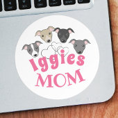 Italiaanse griehond Iggy Dog mam Cute grappige car Ronde Sticker