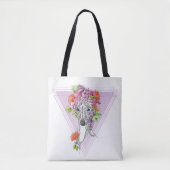 Italiaanse griezelhond portret bloemen kunst tote bag (Voorkant)