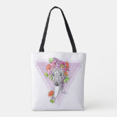 Italiaanse griezelhond portret bloemen kunst tote bag (Achterkant)