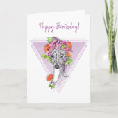 Italiaanse griezelhond portretbloemen kunst kaart (Voorkant)