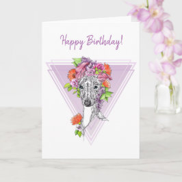 Italiaanse griezelhond portretbloemen kunst kaart