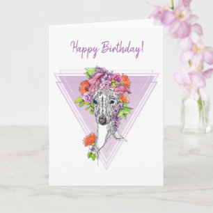 Italiaanse griezelhond portretbloemen kunst kaart