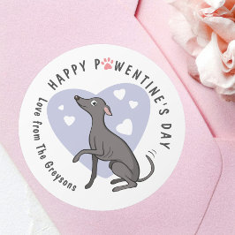 Italiaanse grijze liefdesfilm Dog Cute Heart Ronde Sticker