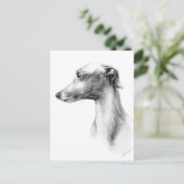 Italiaanse grijze whippet-portrettekenkunst briefkaart (Staand voorkant)