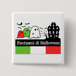 Italiaanse Halloween Ghosts, Fantasmi di Halloween Vierkante Button 5,1 Cm