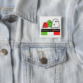 Italiaanse Halloween Ghosts, Fantasmi di Halloween Vierkante Button 5,1 Cm (In situ)