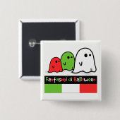 Italiaanse Halloween Ghosts, Fantasmi di Halloween Vierkante Button 5,1 Cm (Voorkant /achterkant)