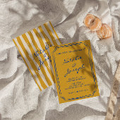 Italiaanse hand geschilderde pinstripes bruiloft kaart