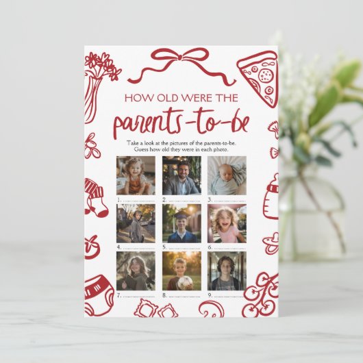 Italiaanse hand getekend hoe oud het ouderspel was kaart (Staand voorkant)