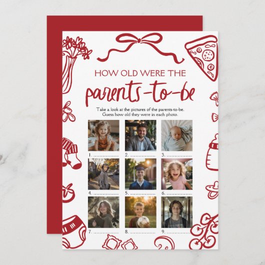 Italiaanse hand getekend hoe oud het ouderspel was kaart (Voorkant / Achterkant)