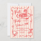 Italiaanse Hand getrokken Pasta Party Verjaardag Kaart (Voorkant)