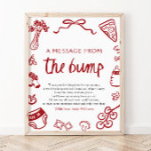 Italiaanse hand trok een bericht uit het hobbeltek poster