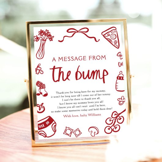 Italiaanse hand trok een bericht uit het hobbeltek poster