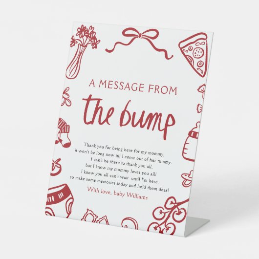 Italiaanse hand trok een bericht uit het hobbeltek reclamebord met voetstuk (Voorkant)