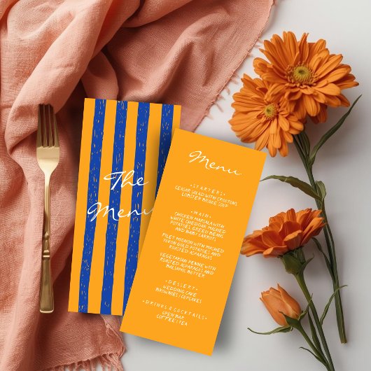 Italiaanse handgeschilderde geschilderde pinstripe menu