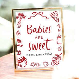 Italiaanse handgetekende baby's zijn lief, neem ee poster
