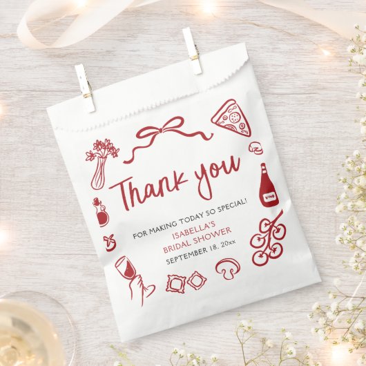 Italiaanse handgetekende pizza dank je bruidsfeest bedankzakje (Geknipt)