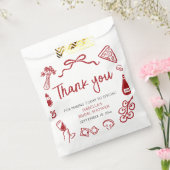 Italiaanse handgetekende pizza dank je bruidsfeest bedankzakje (Gezegeld)