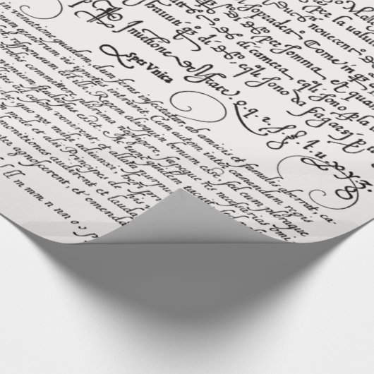 Italiaanse  handschrift Calligrafie Cadeaupapier (Hoek)