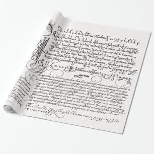 Italiaanse  handschrift Calligrafie Cadeaupapier