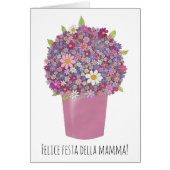 italiaanse Happy Moederdag Roze Bouquet (Voorkant)