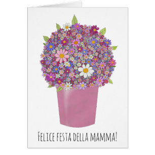 italiaanse Happy Moederdag Roze Bouquet
