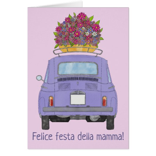 italiaanse Happy Moeders Day Fiat 500 (Voorkant)