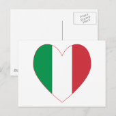 Italiaanse Hart Vlag Briefkaart (Voorkant / Achterkant)